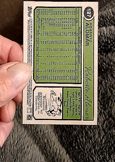 1983 Topps #127 Roberto Alomar — back