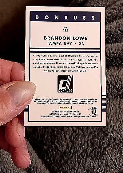 2019 Donruss #232 Brandon Lowe — back