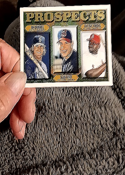 1993 Topps Allen & Ginter #41 Tim Salmon Carlos Guillen Darryl Strawberry Prospects — front