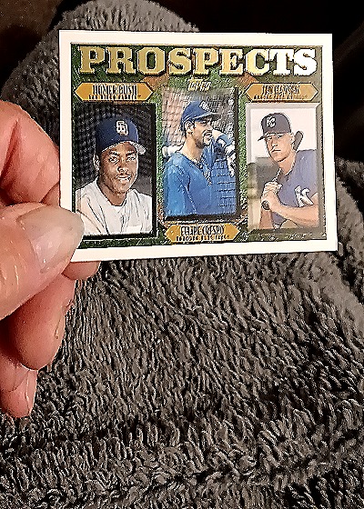 1997 Topps Prospects #203 Homer Bush / Felipe Crespo / Jed Hansen — front