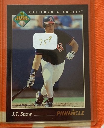 1993 Pinnacle #609 J.T. Snow — front
