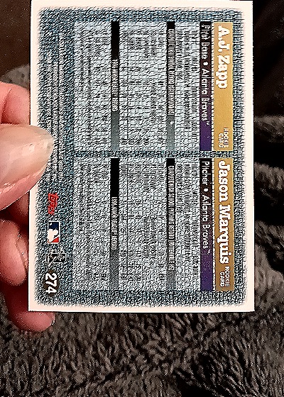 1997 Topps #274 A.J. Zapp/Jason Marquis — back