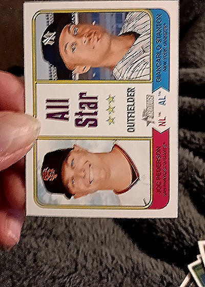 2023 Topps Heritage #337 Joc Pederson / Giancarlo Stanton — front