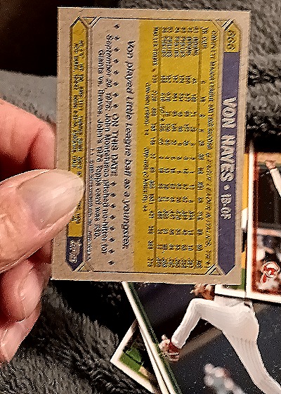 1987 Topps #666 Von Hayes — back