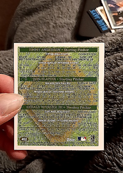 1997 Topps #492 Jimmy Anderson / Ron Blazier / Gerald Witasick Jr. — back