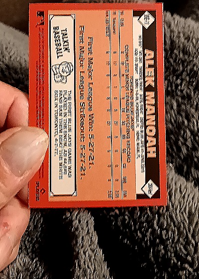 2021 Topps Update #86B-11 Alek Manoah Rookie — back