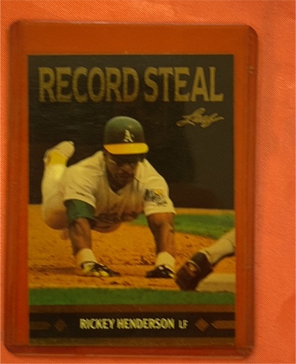 1991 Leaf Gold Rookies #BC26 Rickey Henderson Record Steal — front