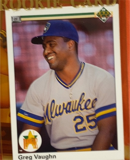 1990 Upper Deck #25 Greg Vaughn — front
