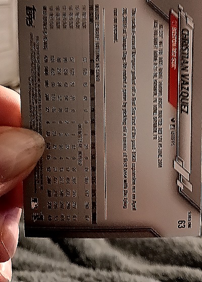 2020 Topps #33 Cristian Vazquez — back