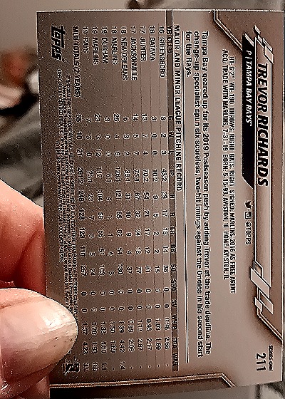 2020 Topps #211 Trevor Richards — back