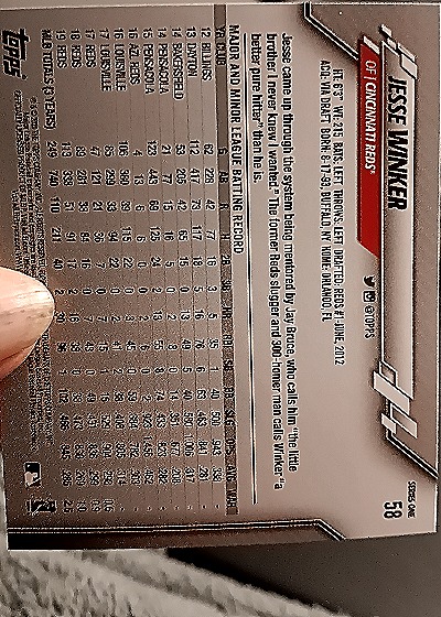 2020 Topps #58 Jesse Winker — back