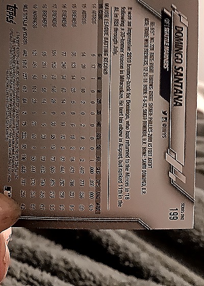 2020 Topps #199 Domingo Santana — back