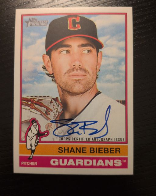 2025 Topps Heritage #ROA-SBI Shane Bieber — front