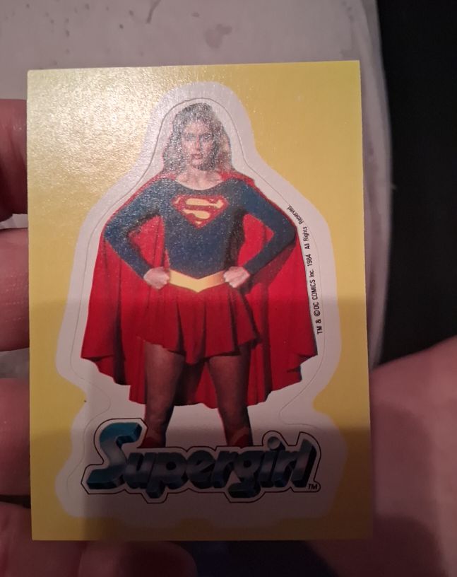 1984 Topps Supergirl Sticker #27 — front