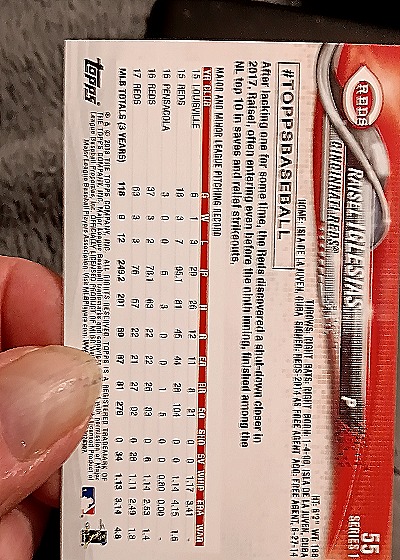 2018 Topps #55 Raisel Iglesias — back