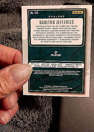 2021 Panini Diamond Kings #146 Daulton Jefferies — back