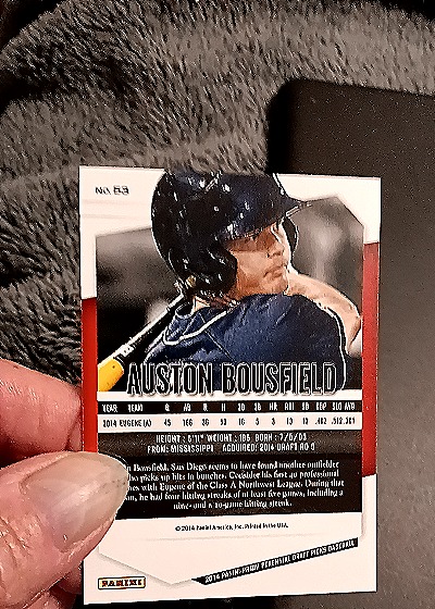 2014 Panini Prizm Draft Picks #53 Auston Bousfield — back