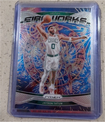 2024-25 Panini Prizm Fireworks #12 Jayson Tatum — front