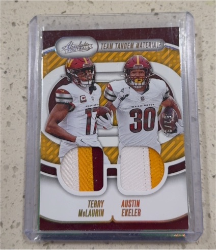 2024 Panini Absolute Team Tandem Materials #TTM-WAS Terry McLaurin Austin Ekeler — front