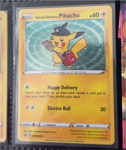 2020 Pokémon SWSH Black Star Promo #074 Special Delivery Pikachu — front