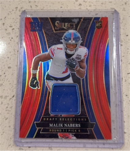 2024 Panini Select Draft Selections Patch Red Prizm #DSM-MNS Malik Nabers — front
