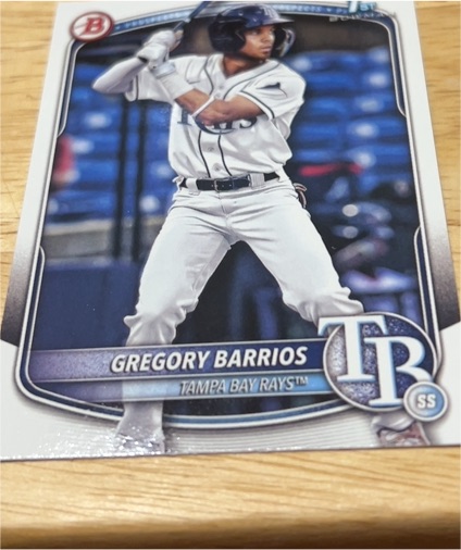 2025 Bowman #BP-7 Gregory Barrios Prospects 1st — front