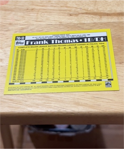 1990 Topps #T90-50 Frank Thomas — front