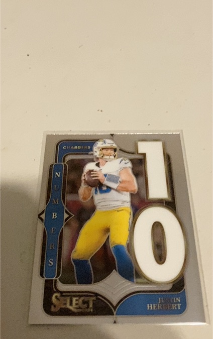 2024 Panini Select #17 Justin Herbert Select Numbers — front