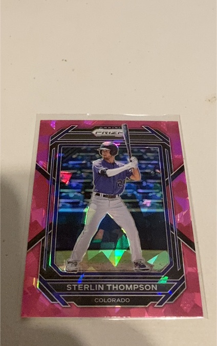 2023 Panini Prizm #153 Sterlin Thompson Purple Prizm — front
