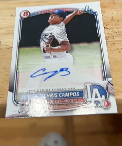 2025 Bowman #BPA-CHC Chris Campos — front