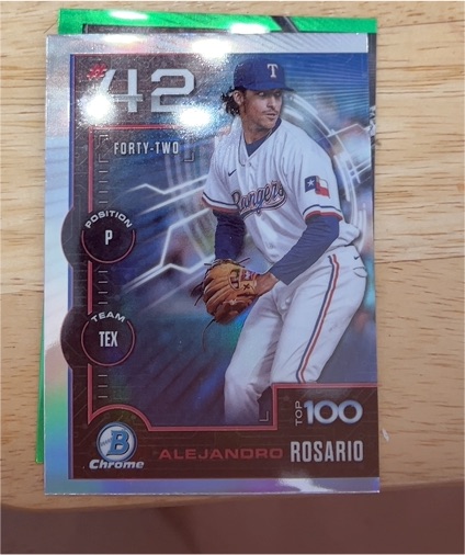 2025 Bowman Chrome Top 100 #BTP-42 Alejandro Rosario — front