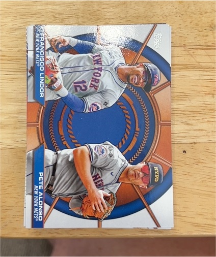 2025 Topps Series 2 #DD-5 Francisco Lindor / Pete Alonso Dynamic Duos — front