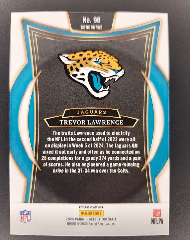 2024 Panini Select Football #98 Trevor Lawrence Concourse — front