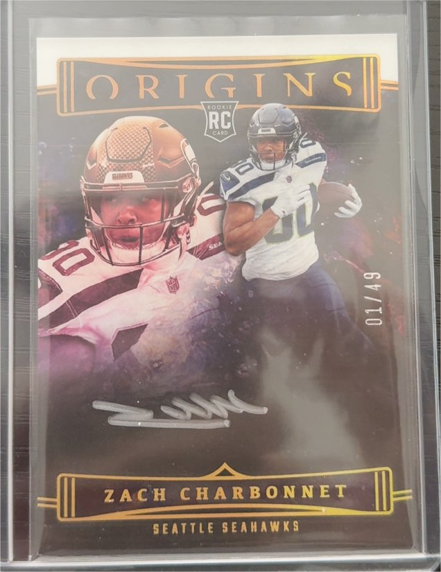 2023 Panini Origins Zach Charbonnet Rookie Autograph — front