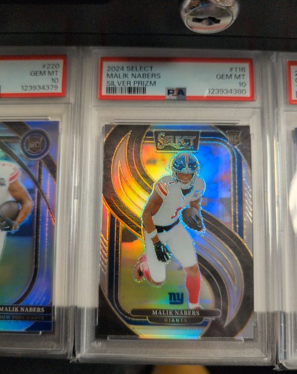 2024 Panini Select #116 Malik Nabers Silver Prizm — front