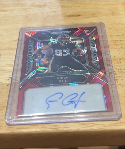 2024 Panini Prizm Draft Picks #SS-EAL Erick All Sensational Signatures Red Ice — front