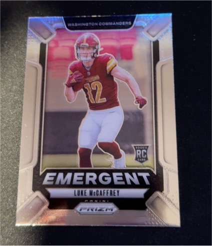 2024 Panini Prizm #14 Luke McCaffrey Emergent — front