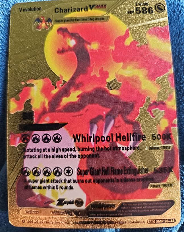 2022 Pokemon Charizard VMAX #26-44 Whirlpool Hellfire Gold Foil Fan Art — front