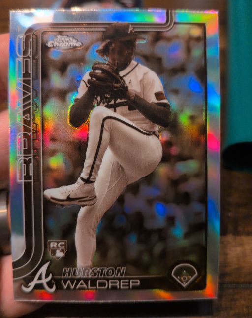 2025 Topps Chrome #90 Hurston Waldrep Sepia Refractor RC Atlanta Braves — front