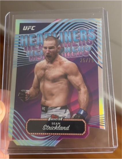 2024 Topps Finest UFC #HDL-16 Sean Strickland Headliners — front