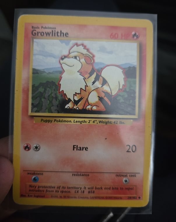 1999 Pokémon #28 Growlithe — front