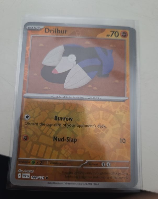 2024 Pokémon SV08: Surging Sparks #108 Drilbur — front