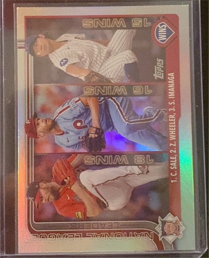 2025 Topps #234 National League Leaders Wins (Chris Sale / Zack Wheeler / Shota Imanaga) — front