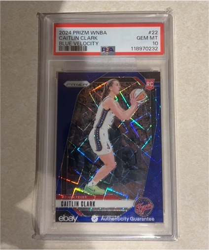 2024 Panini Prizm WNBA #22 Caitlin Clark Blue Velocity Rookie — front