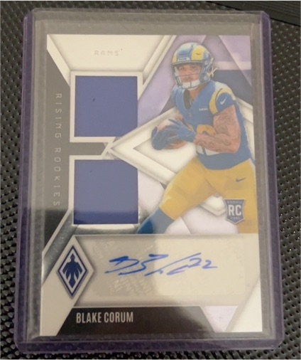 2024 Panini Phoenix #106 Blake Corum Rising Rookies Dual Patch Auto — front