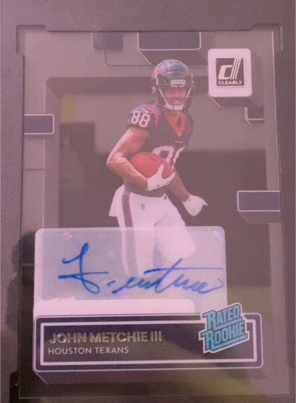 2022 Panini Clearly Donruss #67 John Metchie III Rated Rookie Autograph — front