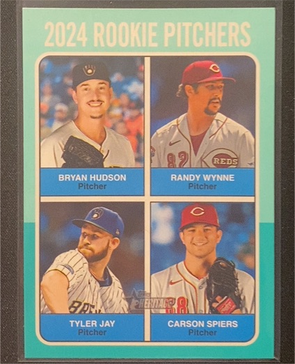 2024 Topps Heritage #614 2024 Rookie Pitchers Bryan Hudson Randy Wynne Tyler Jay Carson Spiers — front