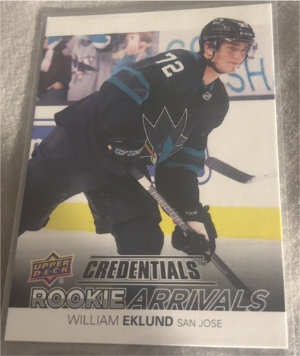 2021-22 Upper Deck Credentials #RA-12 William Eklund Rookie Arrivals — front