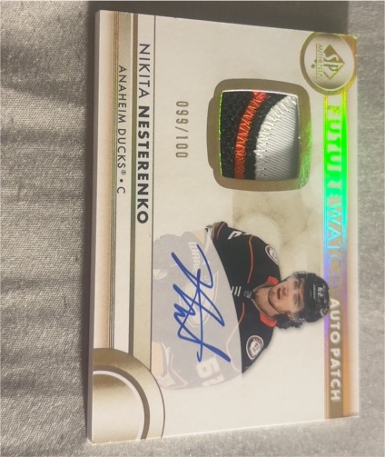 2023-24 Upper Deck SP Authentic Future Watch Auto Patch #99 Nikita Nesterenko — front