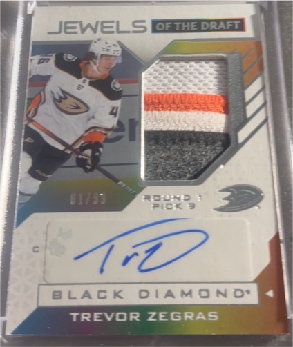2021-22 Upper Deck Black Diamond Jewels of the Draft #JD-TZ Trevor Zegras — front